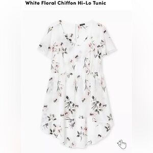 Torrid‎ White Floral Chiffon Hi-Lo Tunic